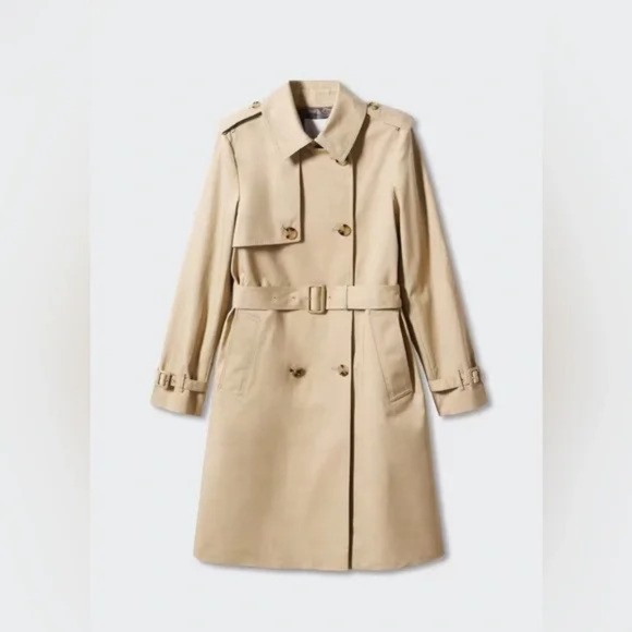 Mango Classic Trench Coat Size Small with Belt NWT - Picture 1 of 9
